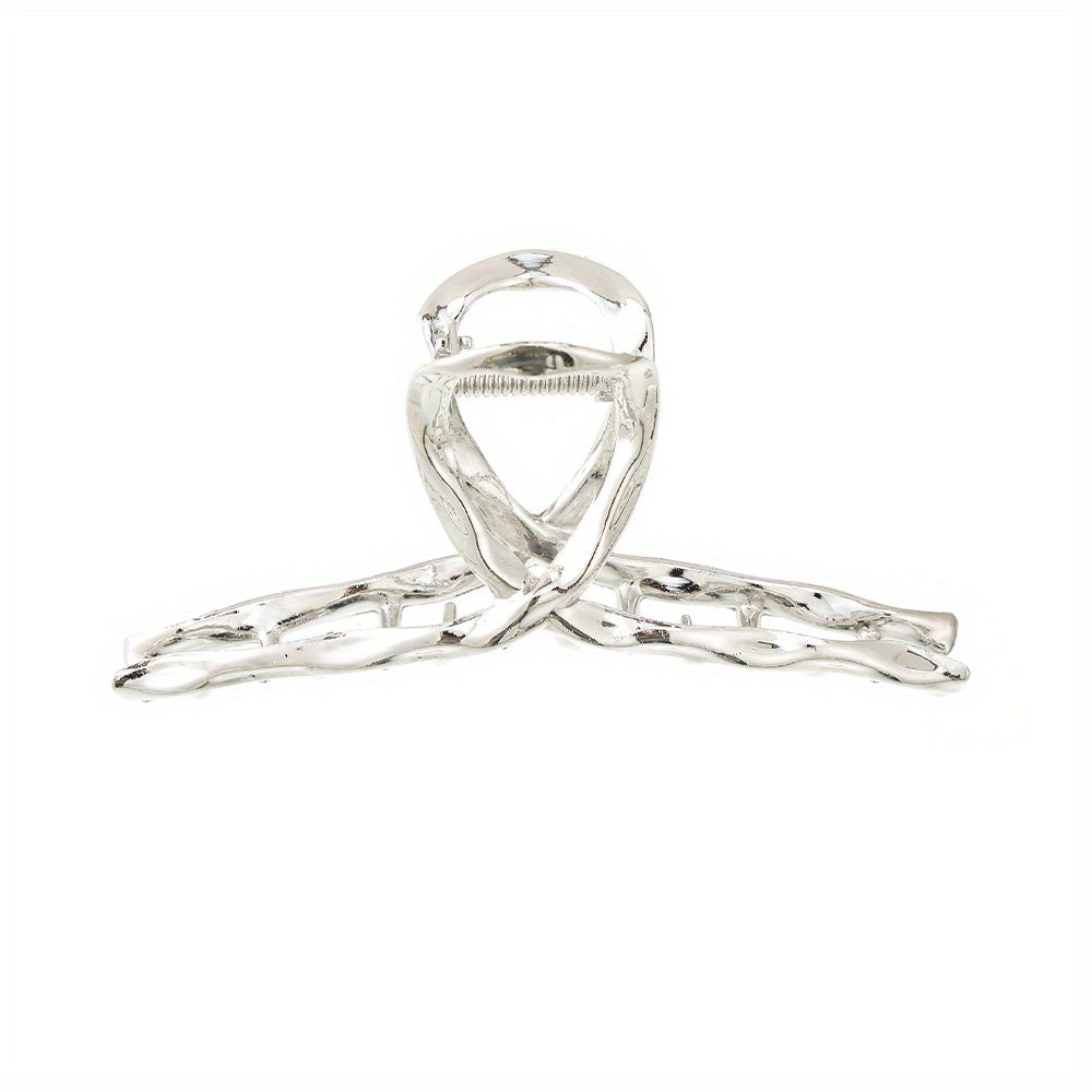 Metallic Hair Claw Clip Nonslip Ponytail Holder Shark Claw