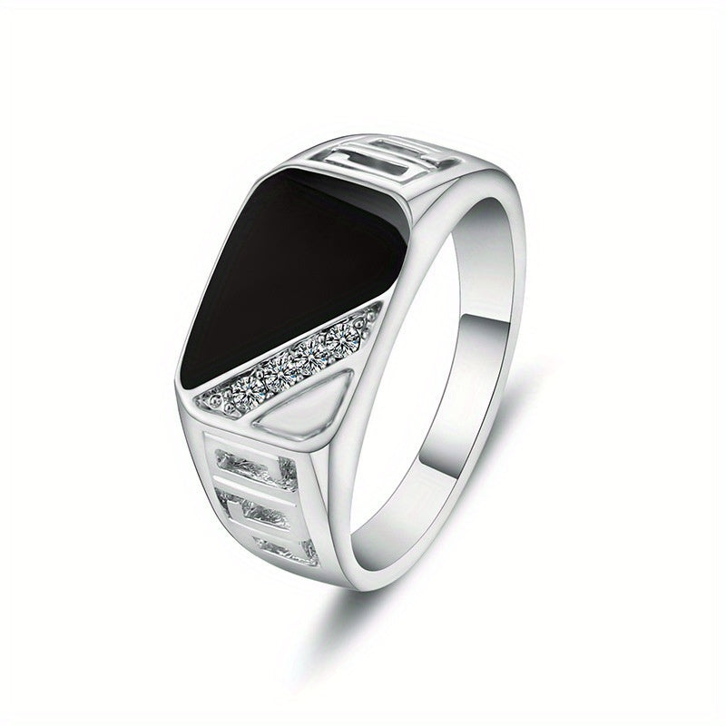 Bohemian Square Men's Ring Hand Jewelry Engagement Ring