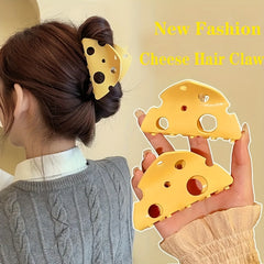 4PCS Yellow Cheese Hair Clip Ponytail Claw Hair Accessories