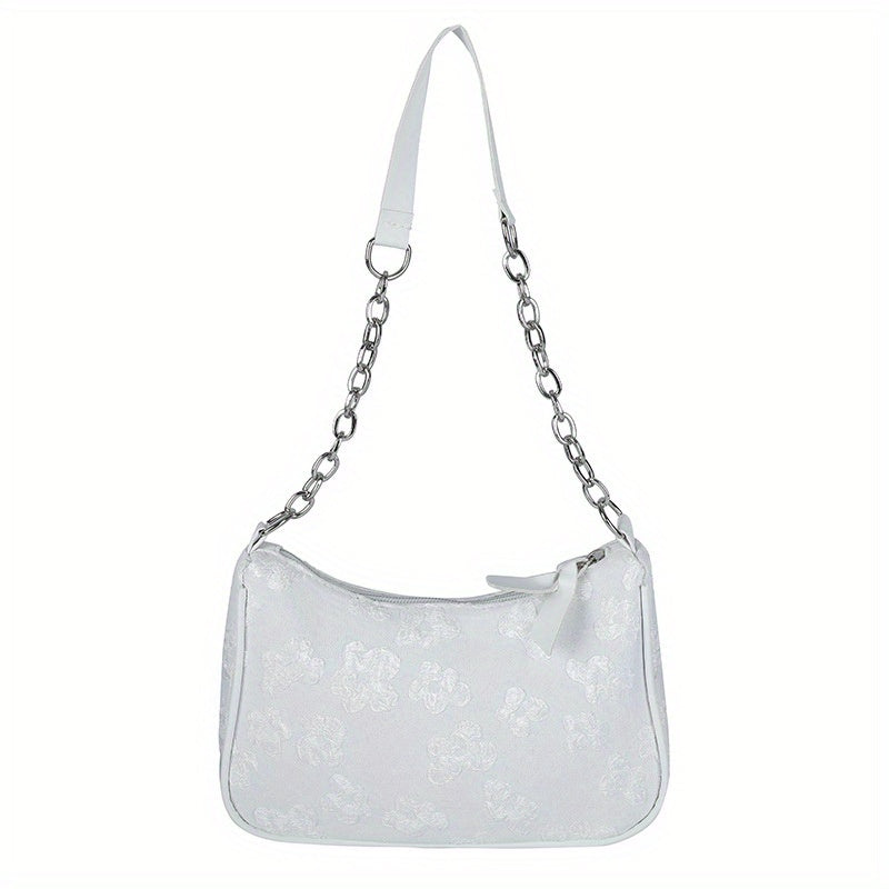 Flower Pattern Canvas Shoulder Bag Women's Crossbody Bag