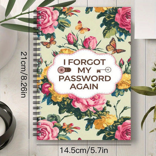Floral Spiral Password Notebook 70 Pages