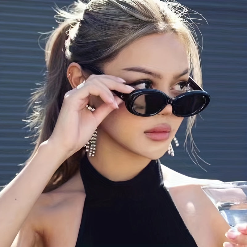 Y2K Oval Sunglasses For Women Men UV400 Sun Shades