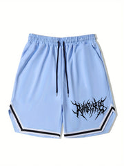 Men's Graphic Drawstring Stretchy Short Pants