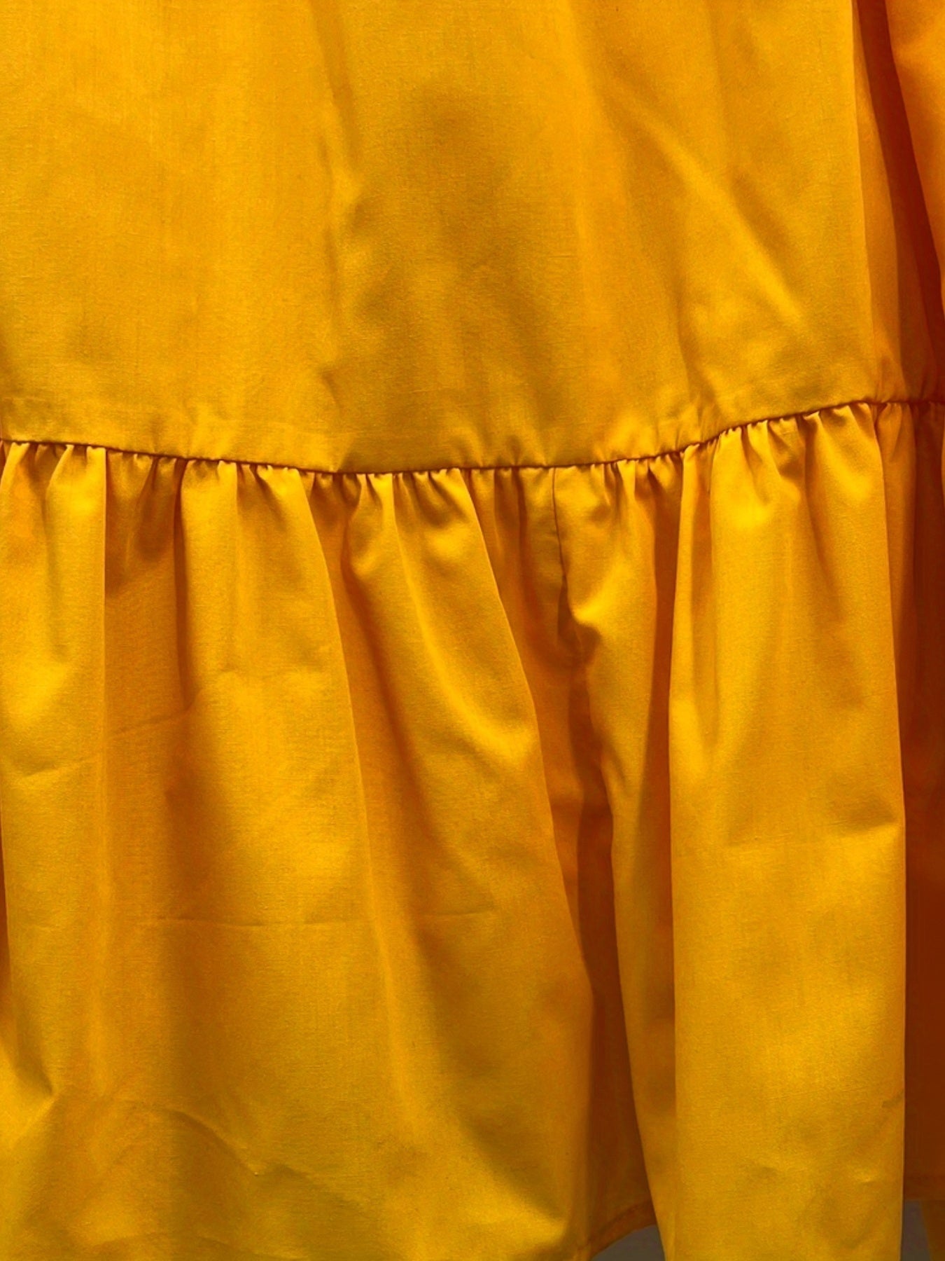  Solid Square Neck Ruffle Trim Dress