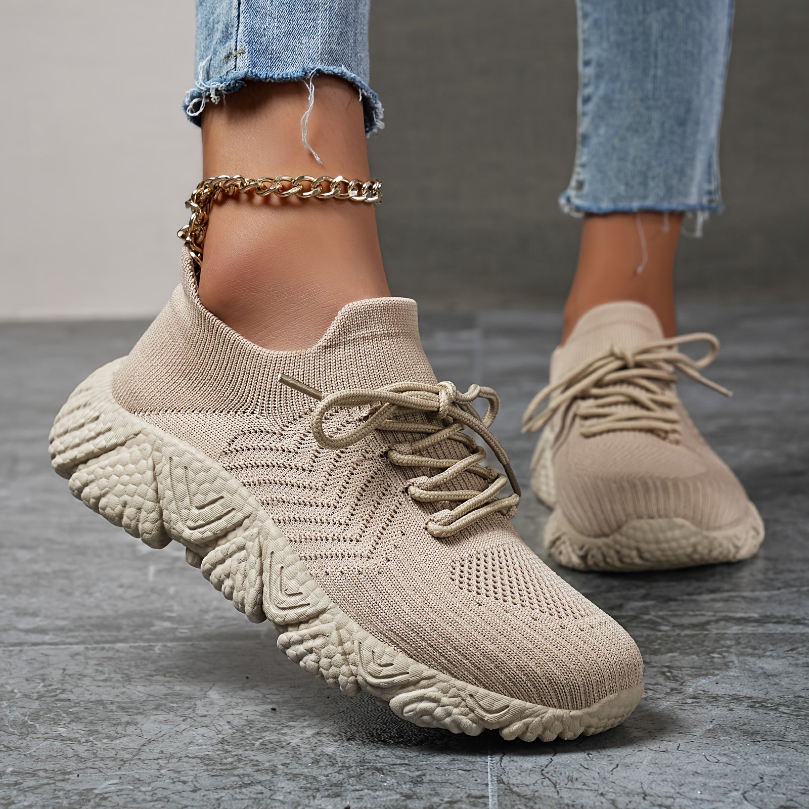 Mesh Low Top Chunky Sneakers Comfortable Running Shoes