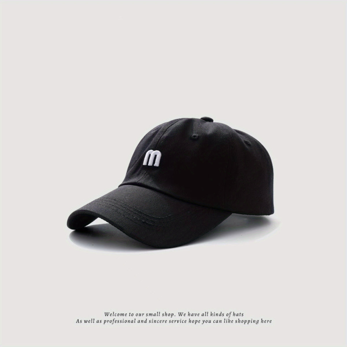 M Embroidery Baseball Cap Solid Casual Sunshade Dad Hats Unisex Couple Sun Hat