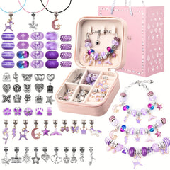 Mermaid Charm Bracelet Making Kit for Girls DIY Beaded Jewelry Making