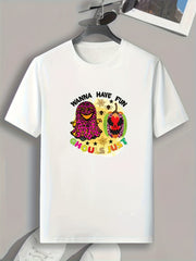 Halloween Pumpkin & Ghost Print Men's Sports Tee