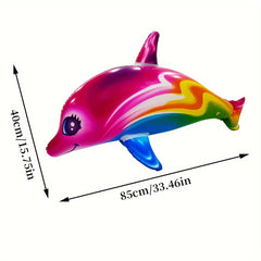 2pcs Colorful Dolphin Balloons + Pump for Beach & Pool Party