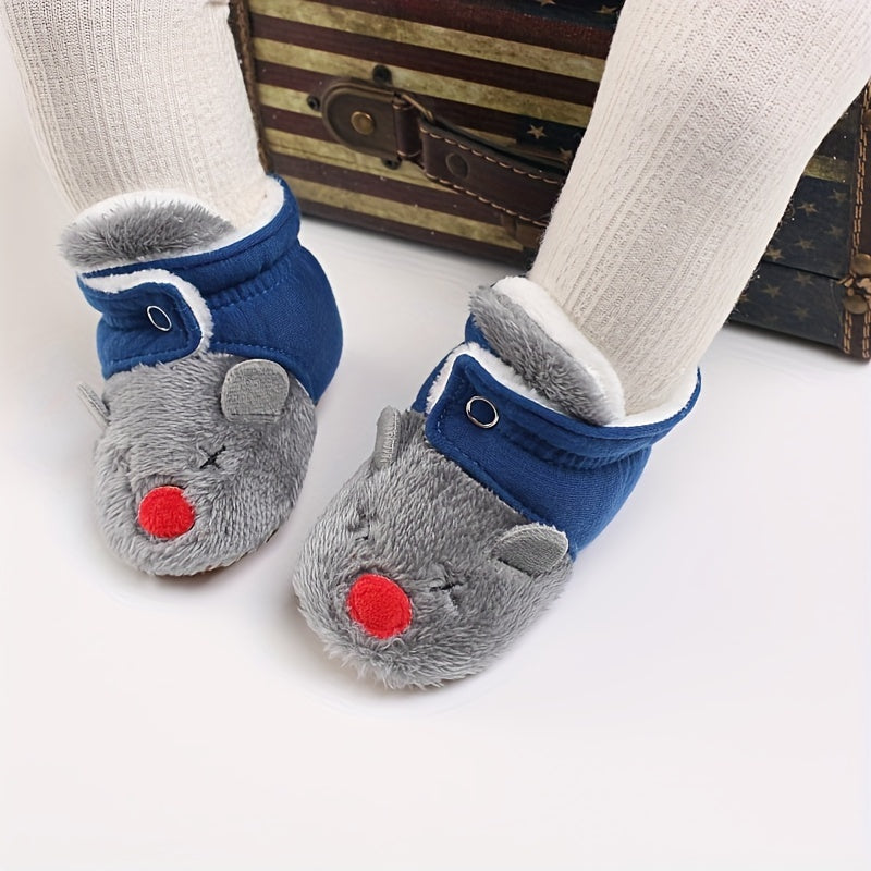 Cartoon Soft Warm Plus Fleece Boots for Baby Boys