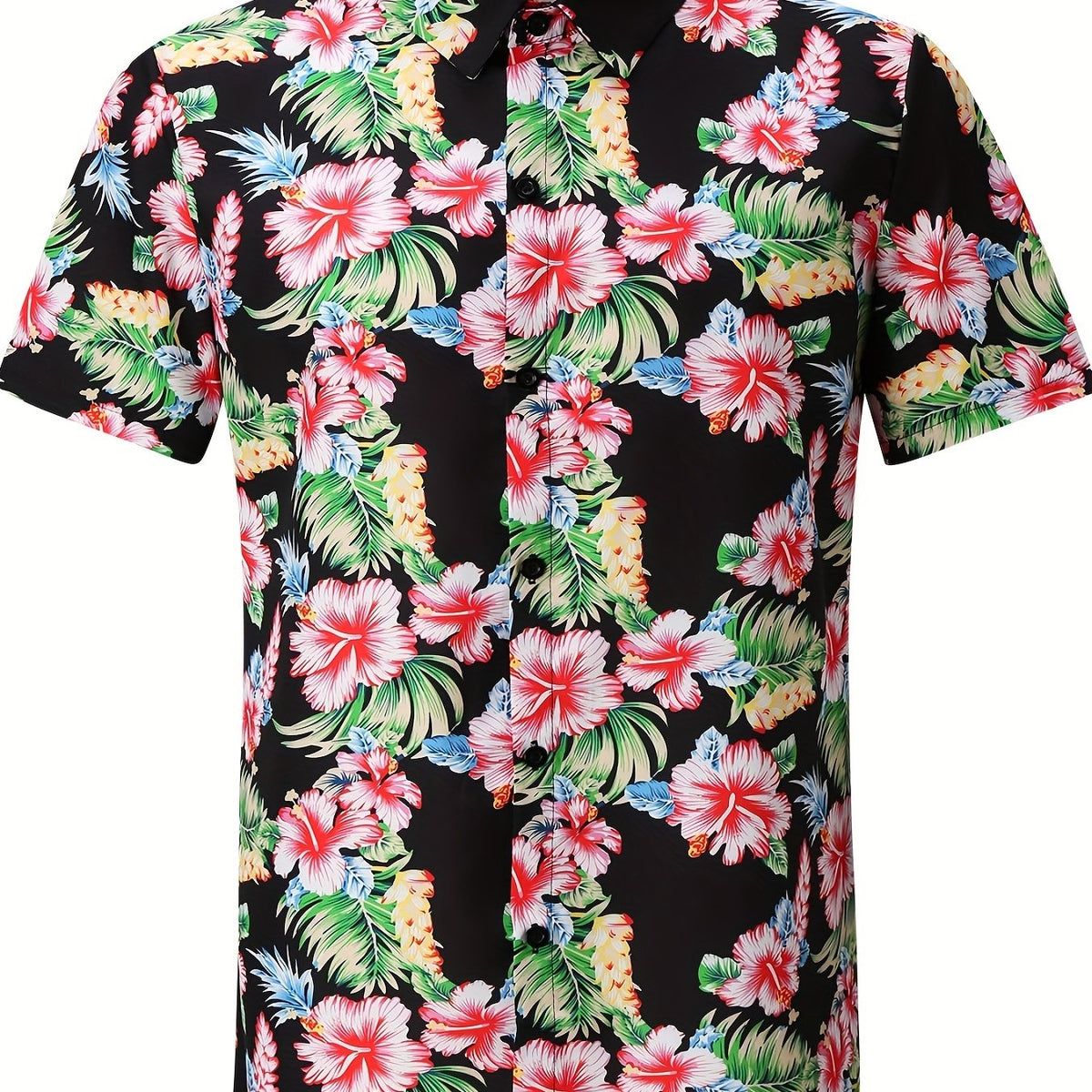 Hawaiian Style Print Men's Short Sleeve Shirt for Summer Vacation