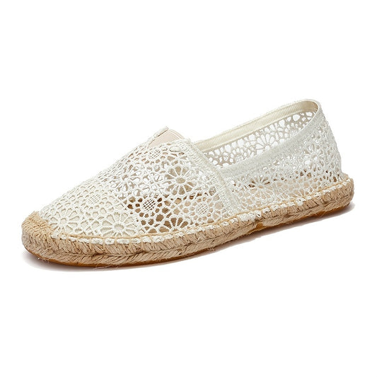 Floral Lace Espadrille Flat Shoes Women's Footwear