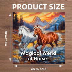Advanced Horse's Magical World Coloring Book 20 Pictures Thick Paper