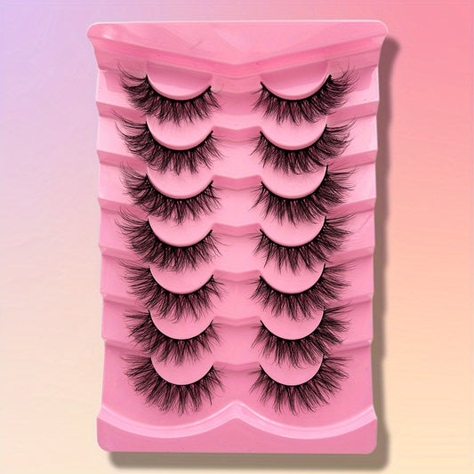 7 Pairs 3D Silk False Eyelashes Natural Dramatic Thick Slender Lashes