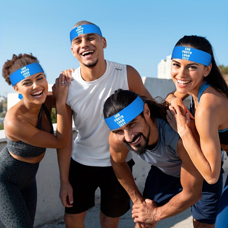 Customizable Sports Headband Stretchy Moisture Wicking Non Slip