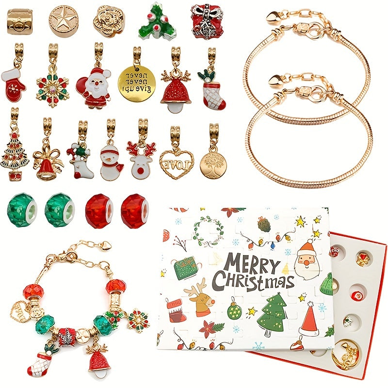 24Pcs Christmas DIY Bracelet Beads Advent Calendar