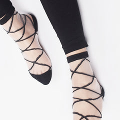 5 Pairs Lace Crew Socks & Comfortable Mesh Stockings Women's Socks