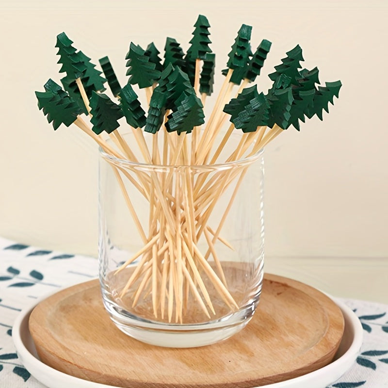 50pcs 11 Christmas Tree Bamboo Sticks For Fruit Party Decorations