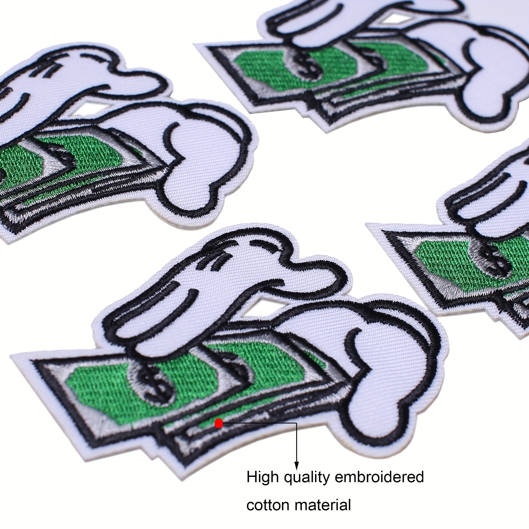 5pcs Money Patches Iron On Sew On Embroidered Applique Repair Patch DIY Crafts