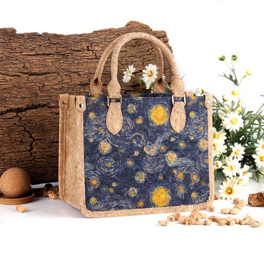 Famous Painting Pattern Handbag Retro Satchel Bag