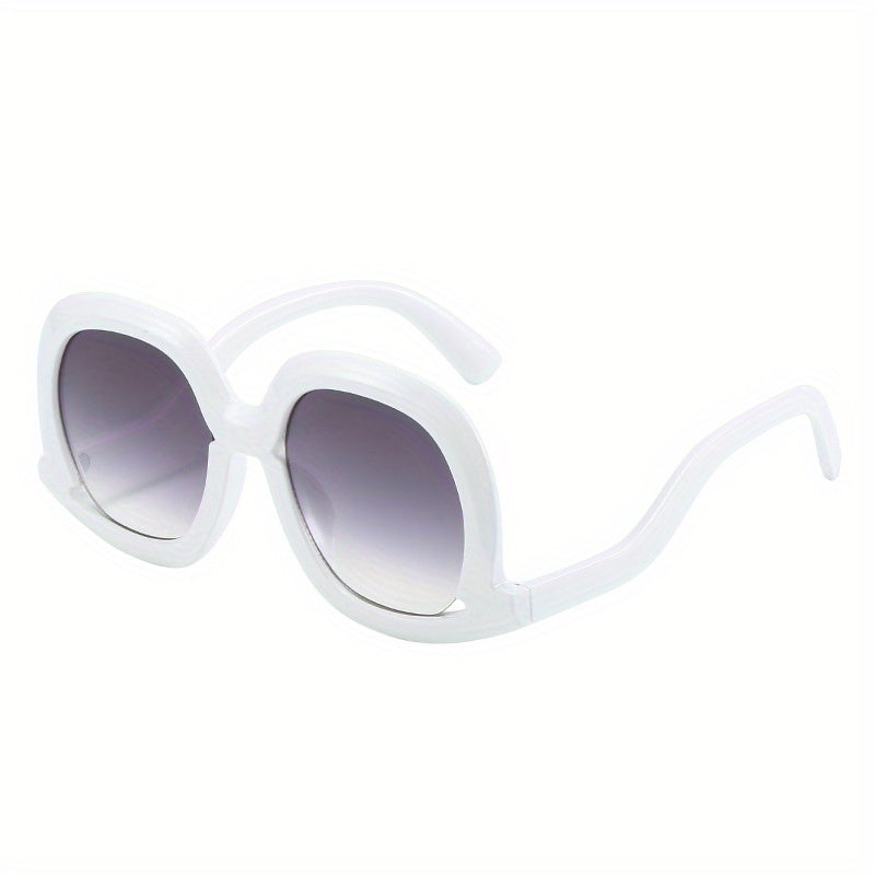 Y2K Oval Block Sunglasses Large Gradient UV400