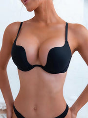 Sexy Plunge Push Up Balconette Bra - Plus Size