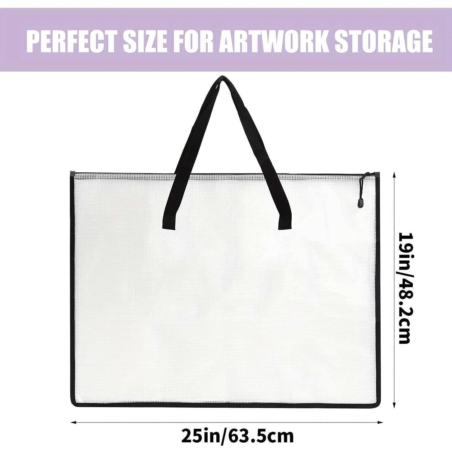 Large Capacity Transparent Tote Bag for Artwork and Stationery Storage