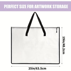 Large Capacity Transparent Tote Bag for Artwork and Stationery Storage