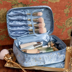 Star Pattern Velvet Cosmetic Bag Portable Toiletry Wash Bag