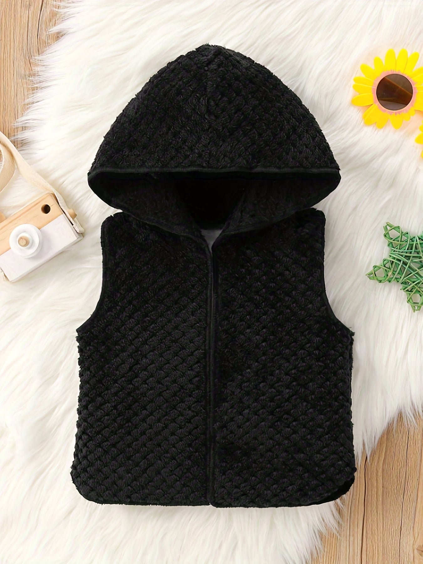 Baby Girls Sleeveless Hooded Vest, Spring/Autumn