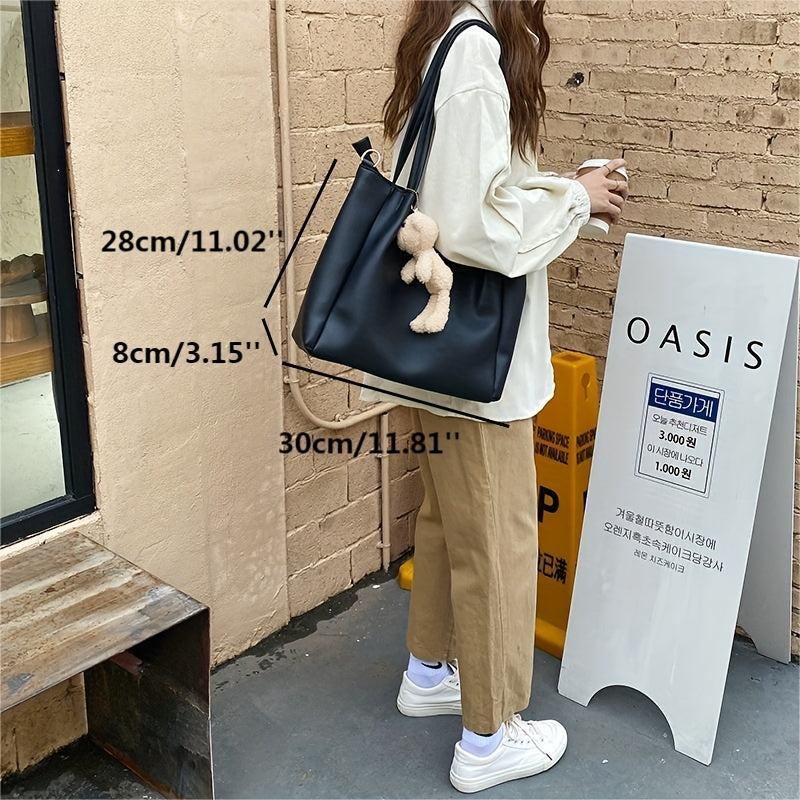 Versatile Sling Bag w/ Bear Pendant Great for Students Commuters