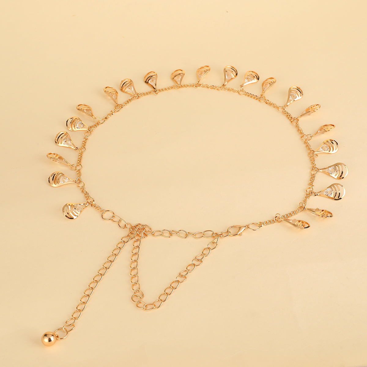 Women's Tassel Chain Belt Skinny Elastic Stretchy Waistband For Dress