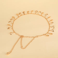 Women's Tassel Chain Belt Skinny Elastic Stretchy Waistband For Dress