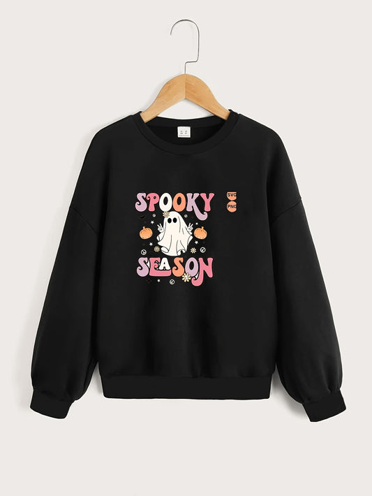 Girls' Halloween Sweatshirt Long Sleeve Pullover