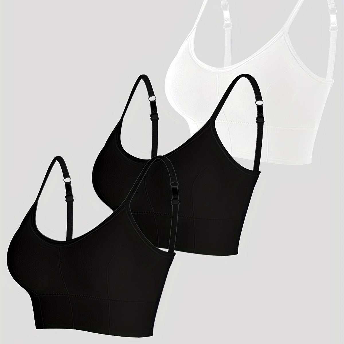 3pcs Seamless Wireless Bras Comfy & Breathable Women's Lingerie