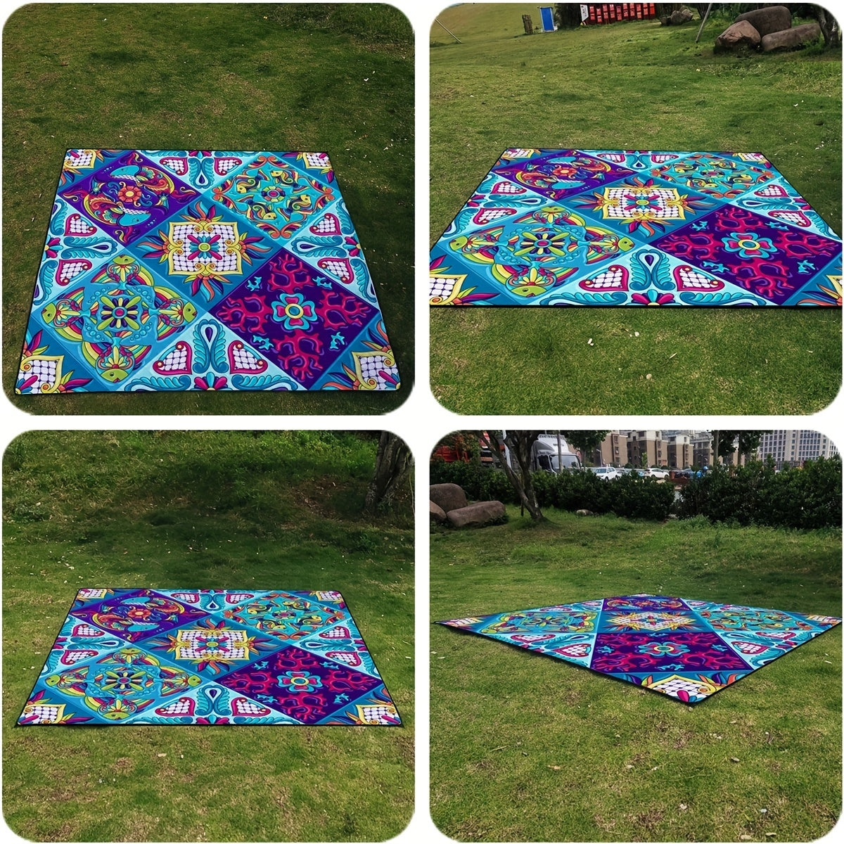 240T Retro Waterproof Picnic Mat Foldable 210D Oxford Cloth