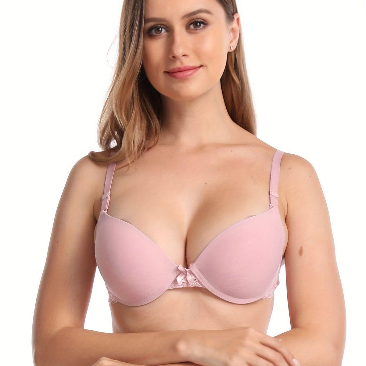 Lace T Shirt Bra Push Up Bow Tie Bra Women's Lingerie