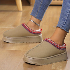 Women's Snow Boots Plush Lined Slip On Winter Warm Slippers