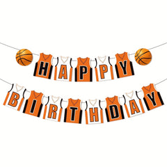 Basketball Jersey Happy Birthday Banner - Basketball Party Decor