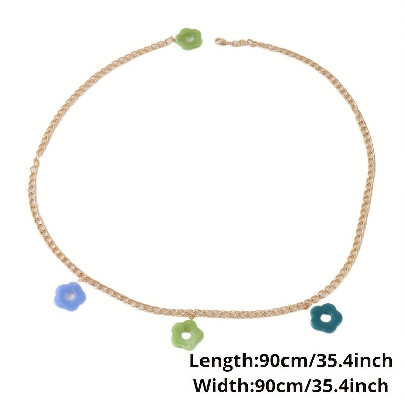 Flower Pendant Waist Chain Hollow Out Metal Belly Chain