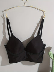 Solid Push Up Bra Comfy & Breathable Everyday Bra