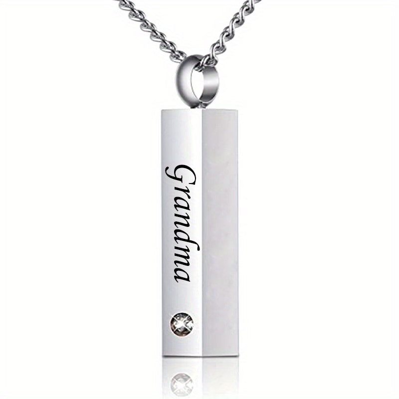 Pet Memorial Necklace Stainless Steel Crystal Pendant Cremation Urn