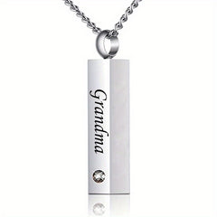 Pet Memorial Necklace Stainless Steel Crystal Pendant Cremation Urn