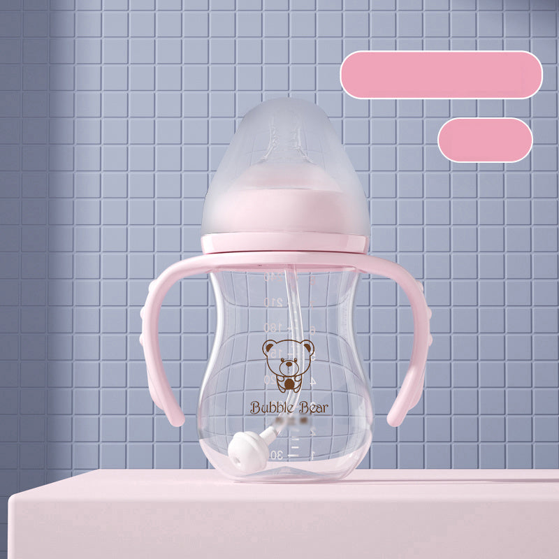 Baby Feeding Bottle Plastic Anti-fall Wide Bore Anti-flatulence Milk Bottle