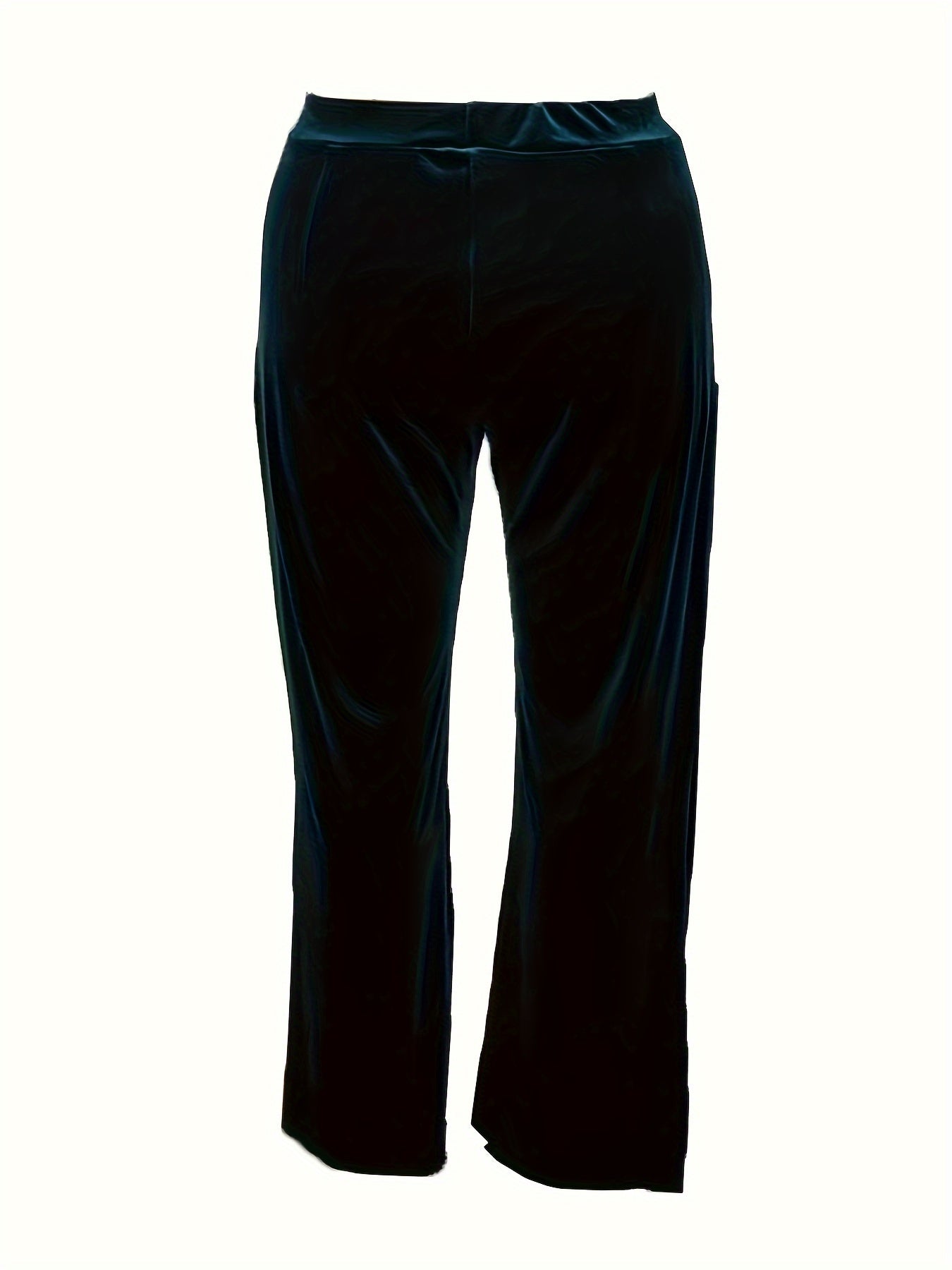 Velvet High Rise Straight Leg Pants With Pockets