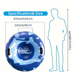 Winter Snow Tube Inflatable Sled Heavy Duty Hard Bottom Sled