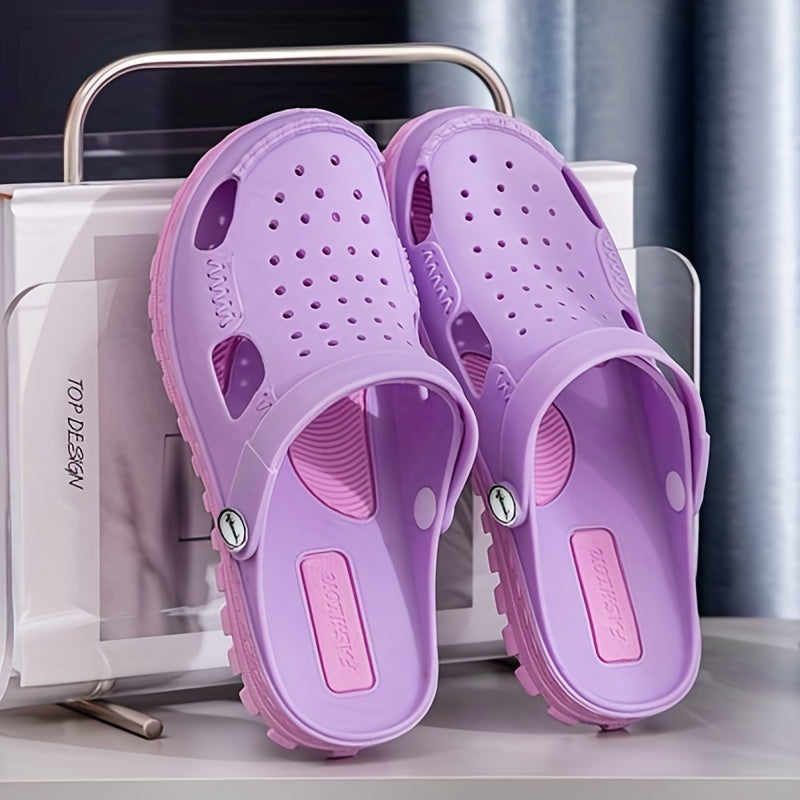 Women's Solid Clogs Casual Slip On Rubber Soft Sole Shoes