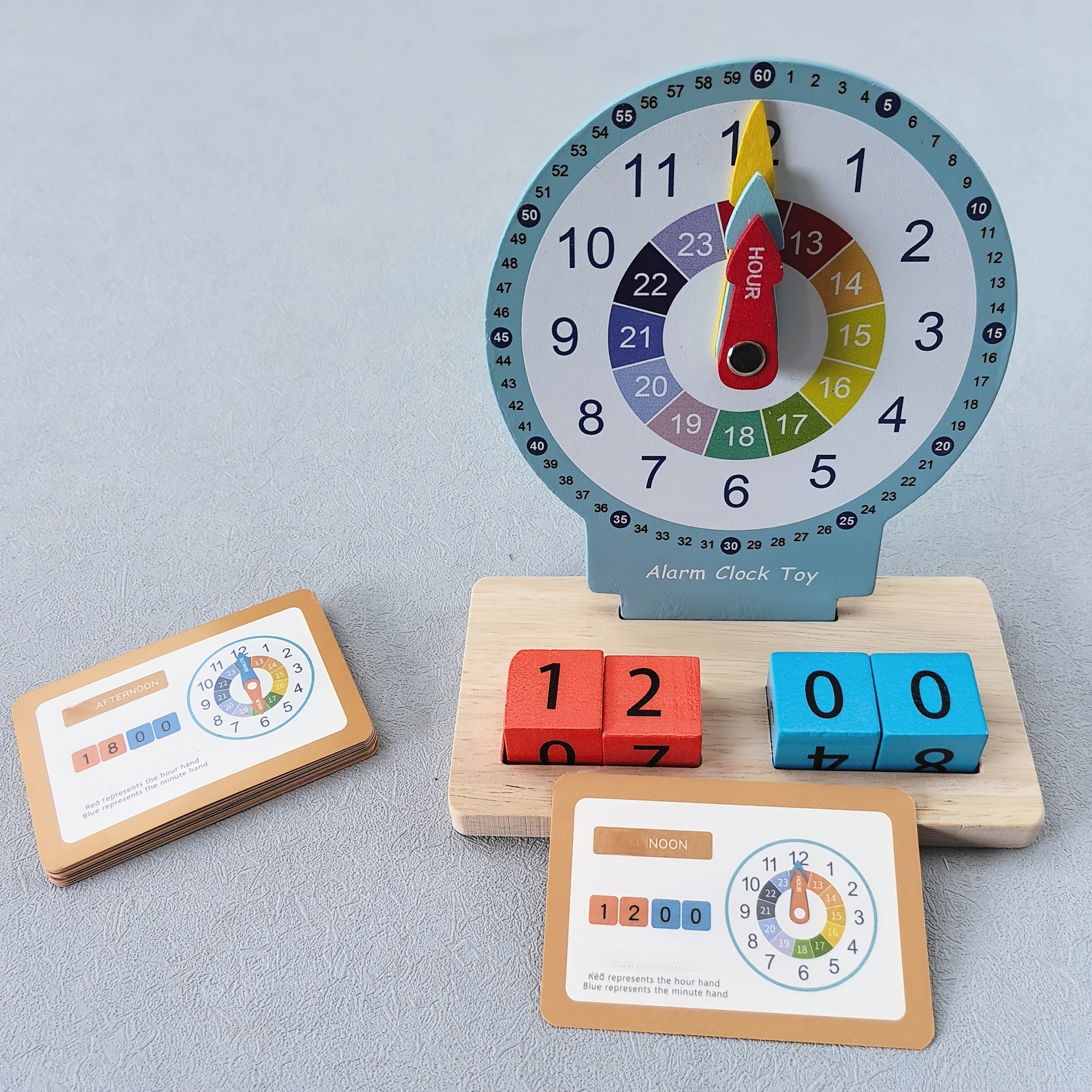 Educational Wooden Teaching Clock for Kids - Time Learning Kit