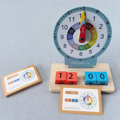Educational Wooden Teaching Clock for Kids - Time Learning Kit