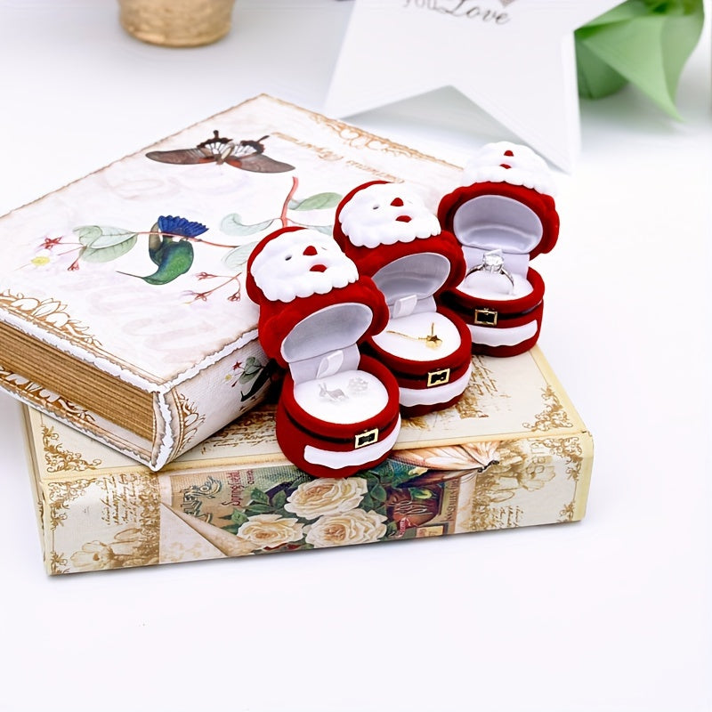 Red Santa Jewelry Box Christmas Proposal Ring Box Decoration